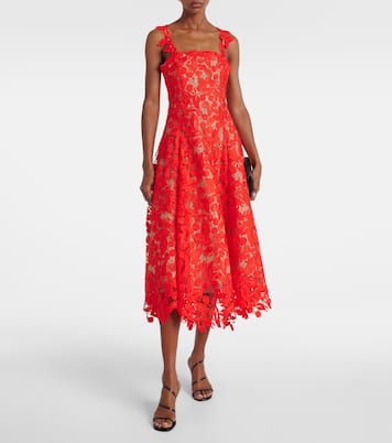 Abito midi in pizzo guipure | Oscar de la Renta