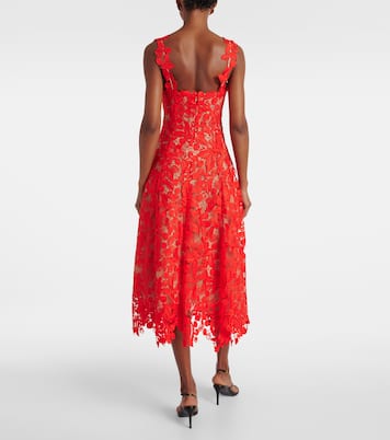 Abito midi in pizzo guipure | Oscar de la Renta