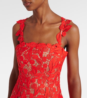 Abito midi in pizzo guipure | Oscar de la Renta