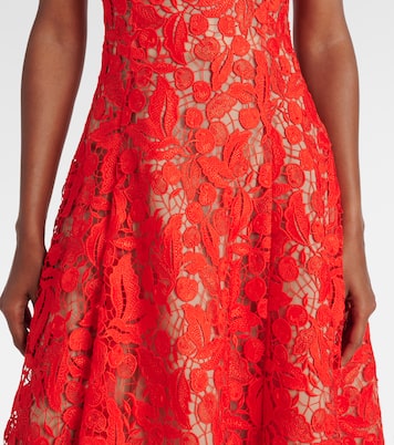 Abito midi in pizzo guipure | Oscar de la Renta