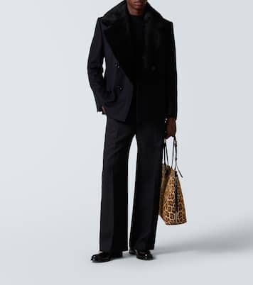 حقيبة يد من وبر العجل بطبعات جلد الفهد Atene | Dolce&Gabbana
