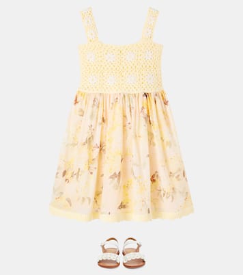 Cascadian crochet floral cotton dress | Zimmermann Kids