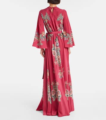 Abito lungo in seta con stampa e cintura | Etro