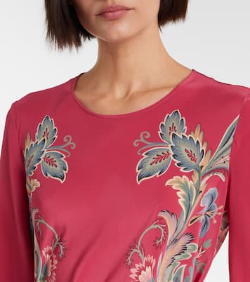 Abito lungo in seta con stampa e cintura | Etro