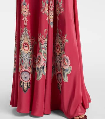 Abito lungo in seta con stampa e cintura | Etro