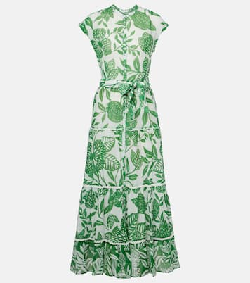 Robe longue Kora imprimée en coton | Poupette St Barth