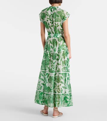 Robe longue Kora imprimée en coton | Poupette St Barth