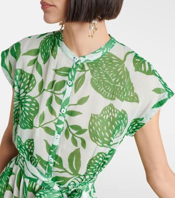 Robe longue Kora imprimée en coton | Poupette St Barth