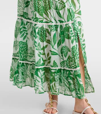 Robe longue Kora imprimée en coton | Poupette St Barth