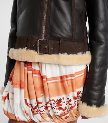 Shearling-trimmed leather jacket | JW Anderson