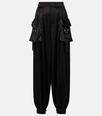 High-rise silk satin cargo pants | Chloé