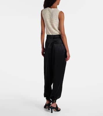 High-rise silk satin cargo pants | Chloé