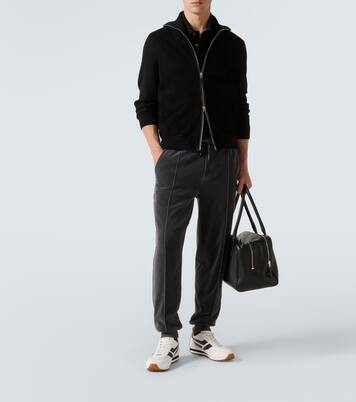Suede and wool-blend zip-up sweater | Tom Ford