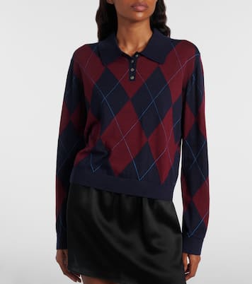 James argyle wool polo sweater  | Leset