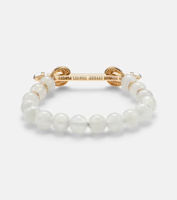 Jonc Chakra en or 18 ct, pierre de lune, diamants et quartz | Ananya