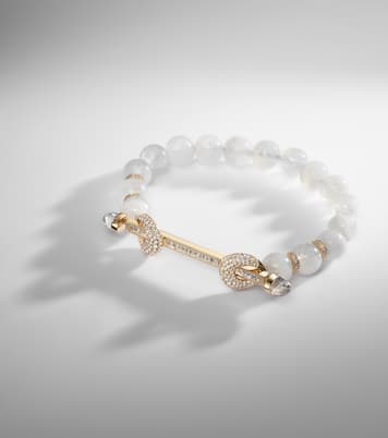 Jonc Chakra en or 18 ct, pierre de lune, diamants et quartz | Ananya