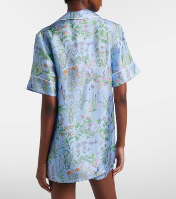 Floral silk satin polo shirt | Gucci