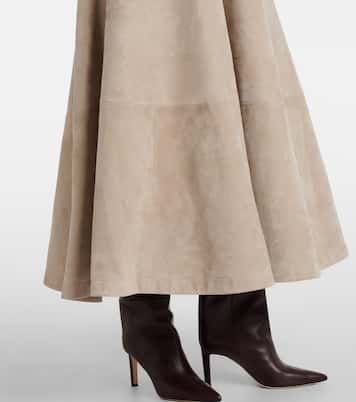 Maxirock Varda aus Veloursleder  | Altuzarra