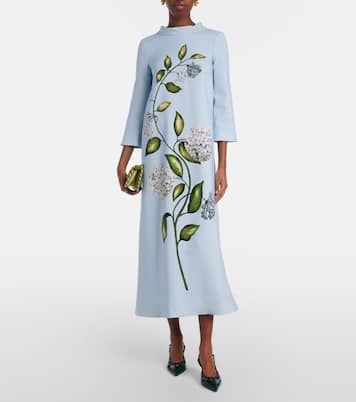 Kaftan Porcelain Flower aus einem Wollgemisch | Oscar de la Renta