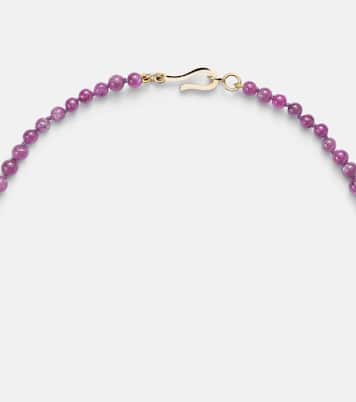 Beaded necklace with turquoises and rubies | Ileana Makri