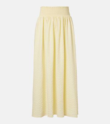 Millie gingham cotton maxi skirt | Montce