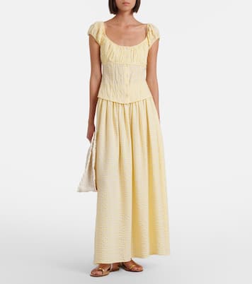 Millie gingham cotton maxi skirt | Montce