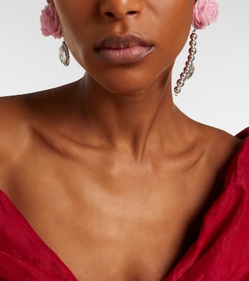 Rose embellished drop earrings | Magda Butrym