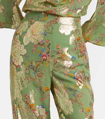 Fil coupé silk lamé flared pants | Valentino