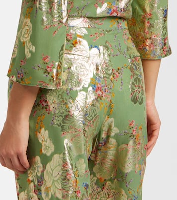 Fil coupé silk lamé flared pants | Valentino