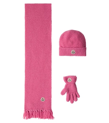 울 블렌드 비니 스카프 장갑 세트 | Moncler Enfant