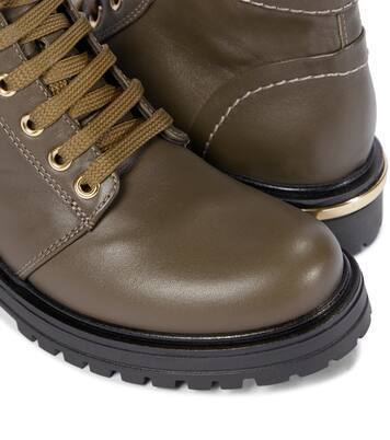 Buckled leather lace-up boots | Balmain Kids