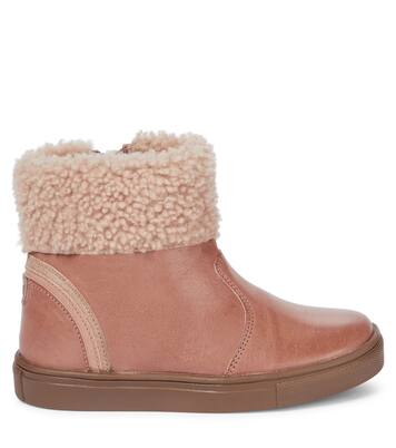 Rainbow shearling-lined leather boots | Petit Nord
