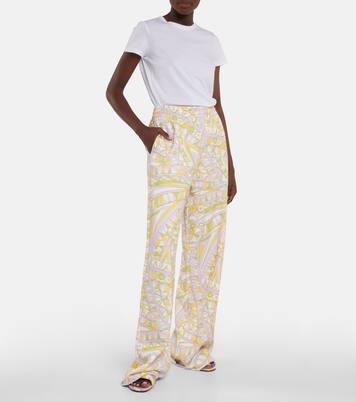Pantalon ample imprimé en coton | Pucci