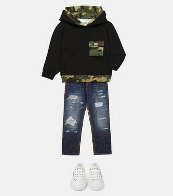 Denim and camouflage pants | Dolce&Gabbana Kids