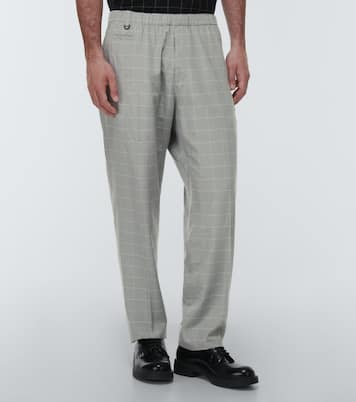 Checked silk-blend pants | Undercover