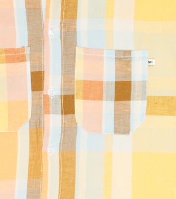 Roberta checked cotton and linen top | The New Society