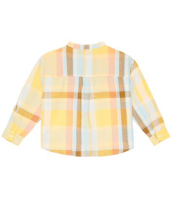 Roberta checked cotton and linen top | The New Society