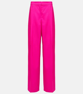 High-Rise-Hose aus Wolle und Mohair | Oscar de la Renta