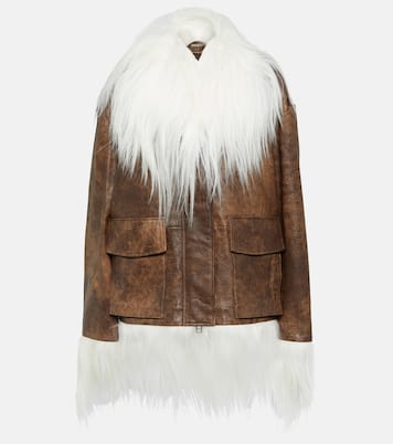 Veste Yoyo en cuir à shearling | Dodo Bar Or