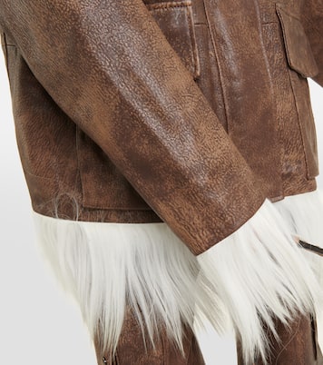 Veste Yoyo en cuir à shearling | Dodo Bar Or