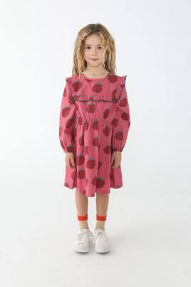 Raspberries Sailor Frills cotton dress | Tinycottons