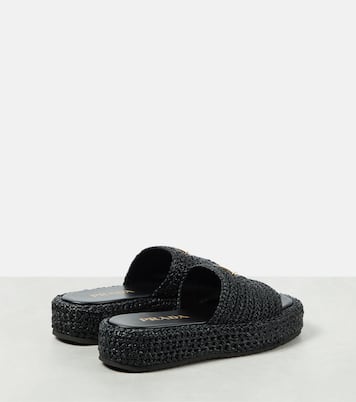 Logo espadrille slides | Prada