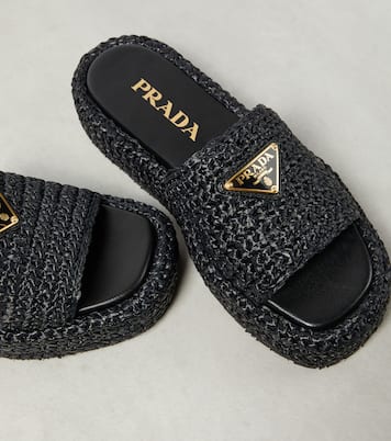 Logo espadrille slides | Prada