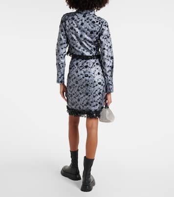 Cropped-Hemd mit Spitze und Pailletten | Ganni