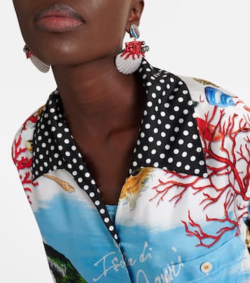 Bedrucktes Hemd Capri aus Seidensatin | Dolce&Gabbana