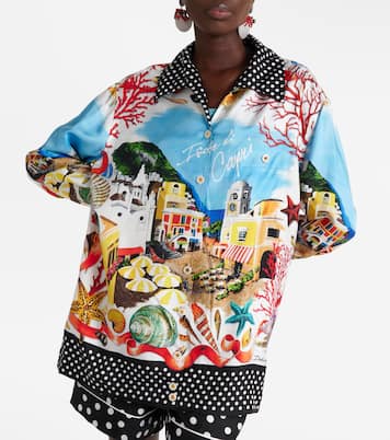 Bedrucktes Hemd Capri aus Seidensatin | Dolce&Gabbana