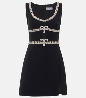 Crystal-embellished crêpe minidress | Self-Portrait