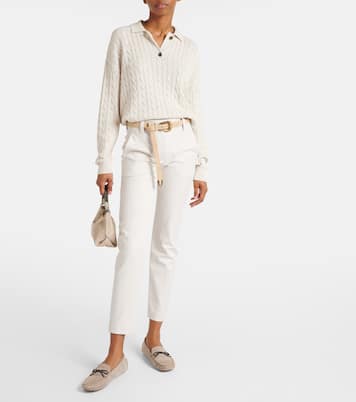 Cotton-blend slim pants | Brunello Cucinelli