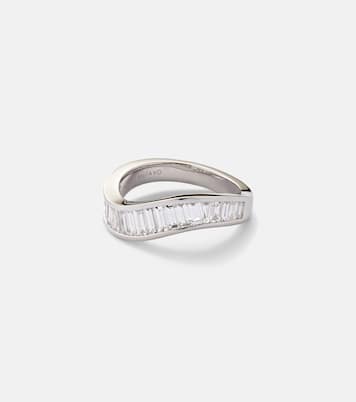 Wave 18kt white gold ring with diamonds | Anita Ko