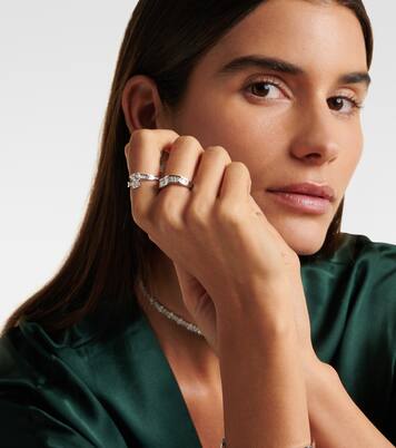 Wave 18kt white gold ring with diamonds | Anita Ko